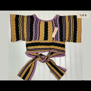 NWT NORDSTROM BCBGeneration Sz XS Wrap Stripe Top